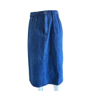 Weathered Blues youth 13/14 blue jean denim vintage 90s high rise cotton midi